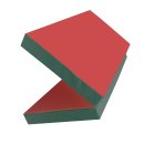 Gymnastics mat 100 x 100 x 8 cm folding Red/Green