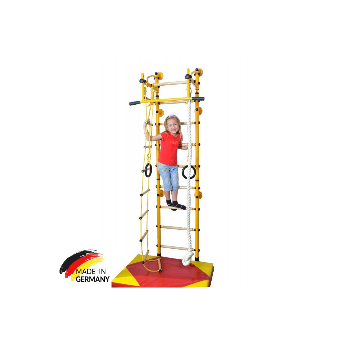 Rope Ladder Trapeze Rope NiroSport FitTop M1 Indoor Jungle Gym for Kids & Home with Pull Up Bar incl Gymnastic Rings Climbing Rope 
