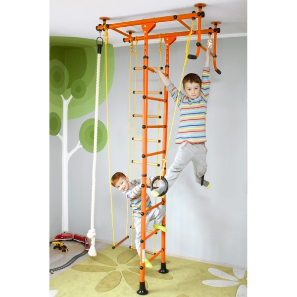 Kindersportgerät indoor M1 200 - 250 cm Orange Holzsprossen