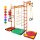 Sprossenwand Kinder Kinderzimmer M3 200 - 250 cm Orange Metallsprossen